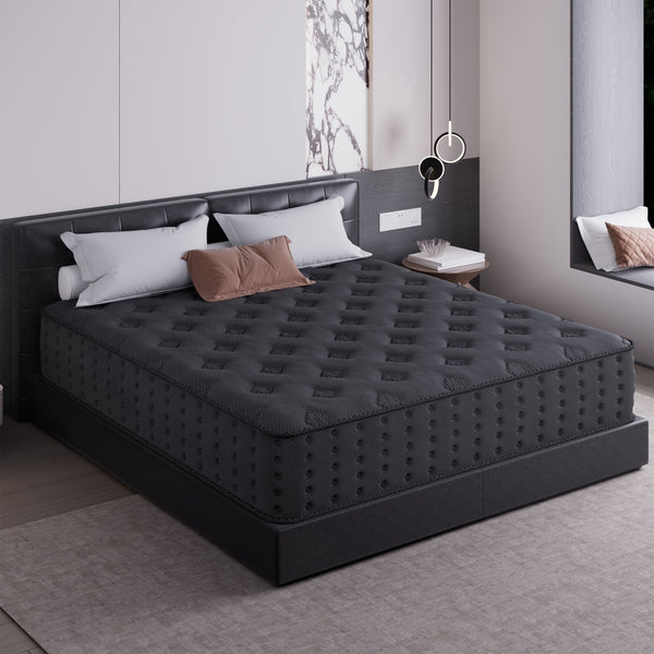 Tryagat 12” King Hybrid Mattress in a Box, Medium Firm King Size Mattresses, Cooling Gel Memory Foam Mattress with Individually Wrapped Pocket Coils, Pressure Relief