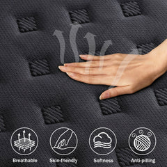 Tryagat 12” Full Hybrid Mattress in a Box, Medium Firm Full Size Mattresses, Cooling Gel Memory Foam Mattress with Individually Wrapped Pocket Coils, Pressure Relief
