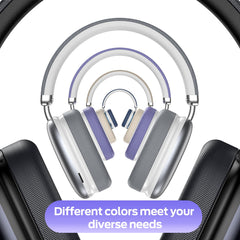 Bluetooth Headphones Over Ear, 65Hrs Playtime Wireless Headphones,Bass Boosted by 90%,Lightweight Headset with Deep Bass, Clear Call with 4 Noise Cancelling Mics,Low Latency for Travel Work Cellphone
