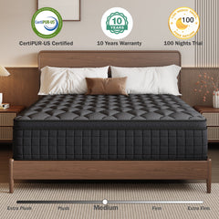 gunugu 12 inch Full Hybrid Mattress in a Box, Cooling Gel Memory Foam Mattress with Individually Wrapped Pocket Coils, Medium Firm